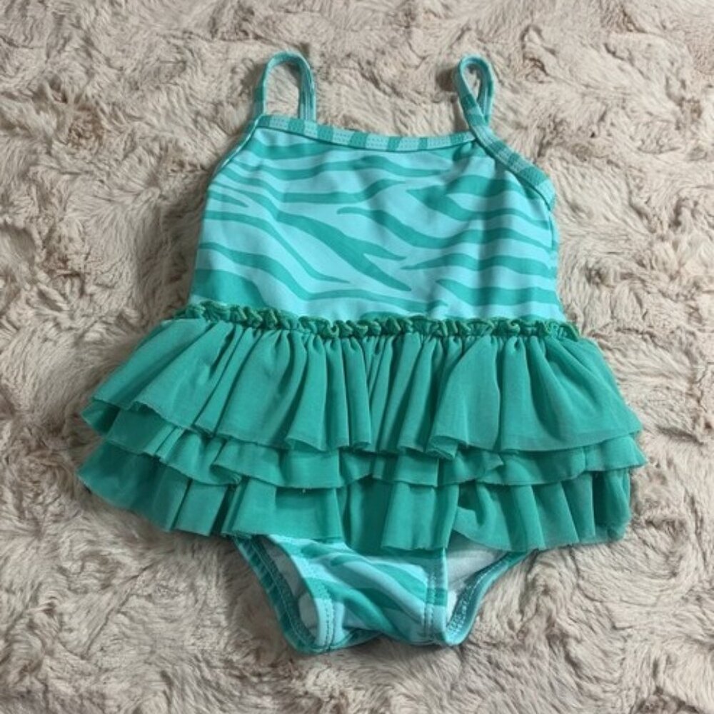 Infant Girls Swimsuit Size 3-6 mos Crazy 8 teal green tutu